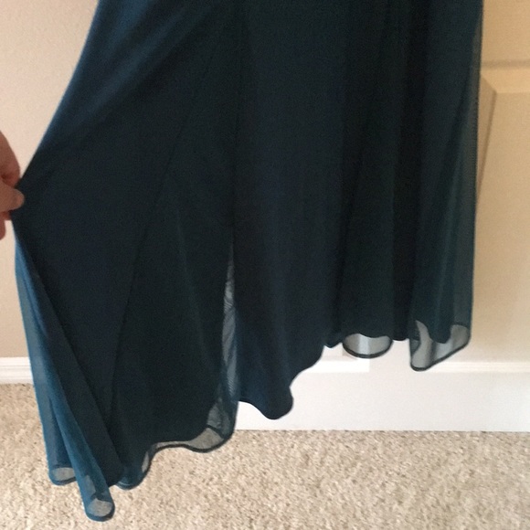 Long Jade Green Dress with Cross Straps - Picture 5 of 6